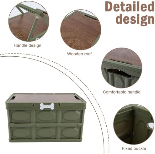 Outdoor Dog Toy Bin wtih Handles, Collapsible Dog Stuff Organizer Portable - Image 2