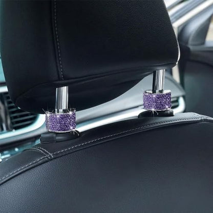 4PCS Crystal Rhinestone Bling Car Headrest Collars, Automotive Magnetic - Image 5