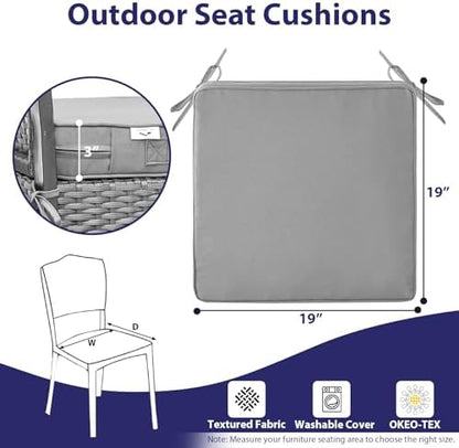 IPYNBAP Outdoor Chair Cushions Set of 4 -Waterproof Outdoor Seat Cushions - Image 6