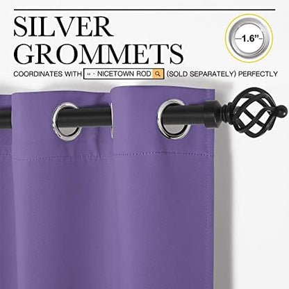 NICETOWN Lilac Purple Blackout Curtains 108" Long, 2 Pieces - Image 3