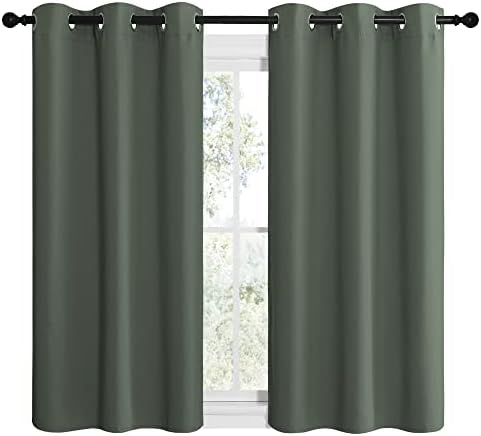 NICETOWN Blackout Curtain Panels, 1 Pair, 42 by 48-inch, Dark Mallard - Image 2