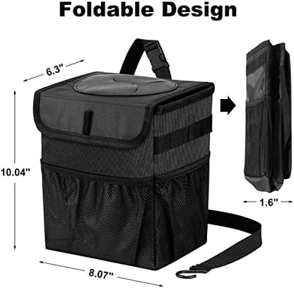 Car Trash Can Pack of 2 Foldable Garbage Bin Leakproof 2.3 Gallons Car Trash - Image 2