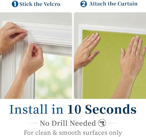 100% Blackout Self Adhesive Curtains- Stick on Curtains Shades Window Blinds - Image 3