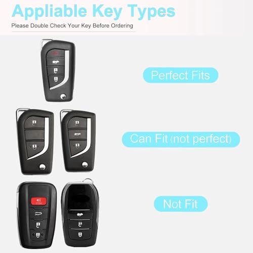 for Toyota Key Fob Cover with Keychain, 4 Buttons - Image 3