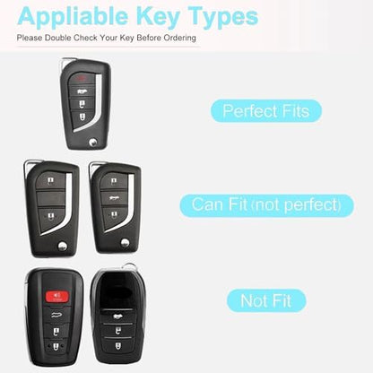 for Toyota Key Fob Cover with Keychain, 4 Buttons - Image 3