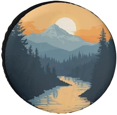 Camper Spare Tire Cover Mountain Adventure Wheel Tire Cover by HighonHi