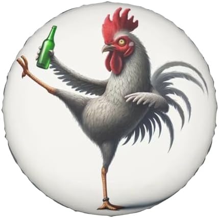 Spare tire Cover 16inch Drunken Fist Chicken Wheel Protectors Weatherproof by Unknown