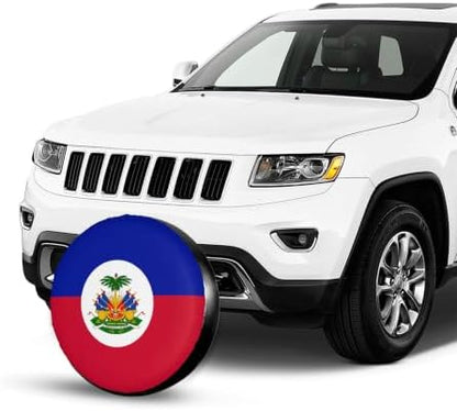 Haiti Flag Haitian National Flags Spare Tire Cover, Universal Waterproof & - Image 3