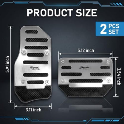 2 PCS Non-slip Pedal Pads Set, Alloy Brake and Accelerator Pedal Protectors - Image 3