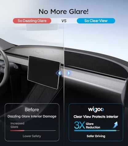 Wigoo Dashboard Cover for Tesla Model Y 2020-2024, Anti-Glare Suede - Image 2