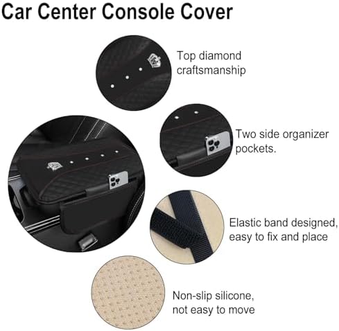 NBTEPEM 6 PCS Bling Car Accessories Set, Leather Steering Wheel Covers - Image 4