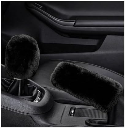2PCS Fluffy Car Gear Shift Knob Cover & Handbrake Cover, Furry Auto Hand Brake by Unknown