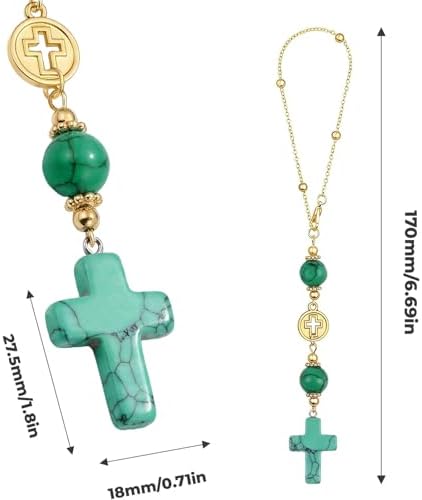 Cross for Car Mirror Hanging, Drive Safe Rear View Mirror Cross Ornament Charm - Image 5