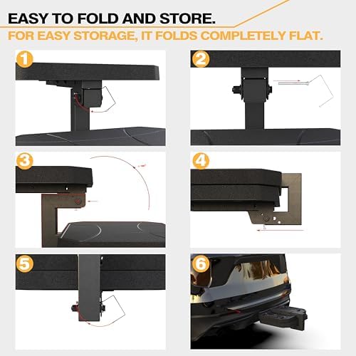 Dual-Step Foldable Pet Hitch Step, Flip-Out Dog Hitch Step Fits 2" Hitch - Image 2
