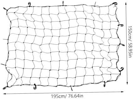 CHILDWEET Car Roof Cargo Net for SUV, Rubber Knotted Black Stretch - Image 2