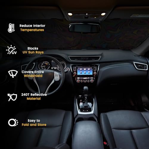 Windshield Sun Shade, Reflective Car Sunshade Blocks Heat, 57 x 31.5 in - Image 5