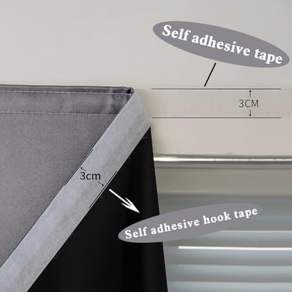 AJAZZ 100% Window Blinds Blackout Portable Black Out Curtains Adhesive Curtains - Image 6