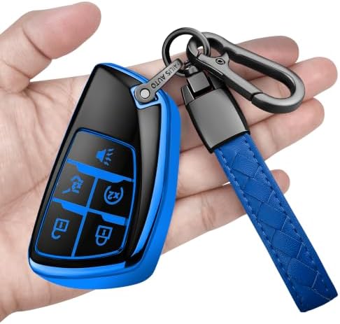 Soft Key Fob Cover with Keychain, 2021-2026 Chevy GMC Smart Key Protector by Sindeda