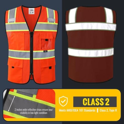 JKSafety Safety Vest for Men Women Hi Vis Relfective Vest - Image 3