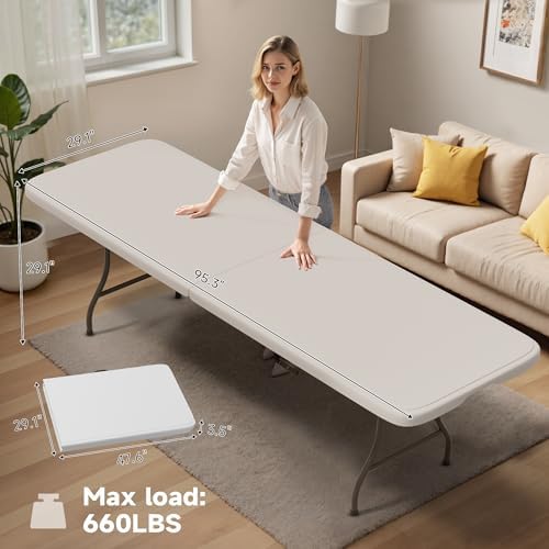 8ft Heavy Duty Folding Table - 660lb Capacity - Image 6