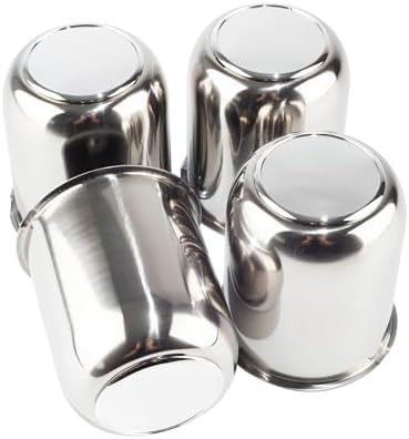 4Pcs 3.19" Stainless Trailer Wheel Center Caps, 3.62" H Chrome by DEWFLEW