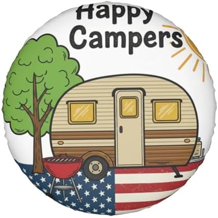 Campers American Flag Spare Tire Cover Wheel Protector Universal Fit - Image 7