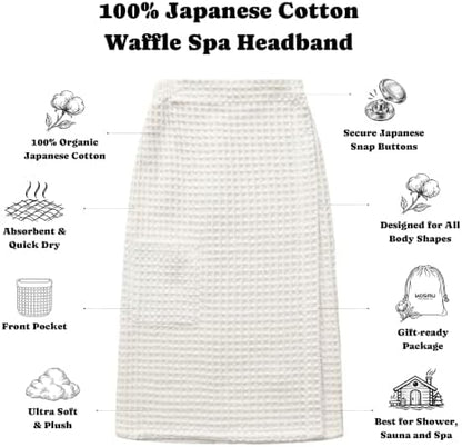 Luxury Organic Japanese Cotton Waffle Body Towel Wrap - Image 2