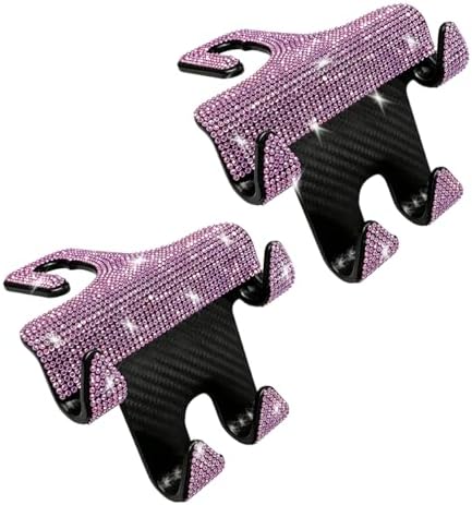Craedli 2PCS Bling Rhinestone Car Seat Headrest Hooks, Shiny Crystal Auto by Unknown