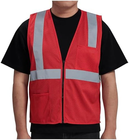 AYKRM 2 Pocket Mesh High Visibility Reflective Safety Vest by AYKRM