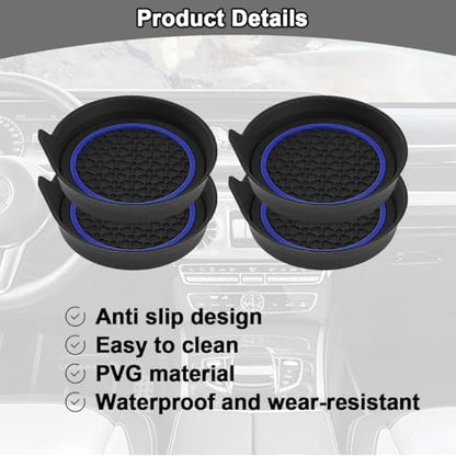 HZEL Car Cup Holder Coasters, Recessed Automotive Drink Mat Decoration - Image 3