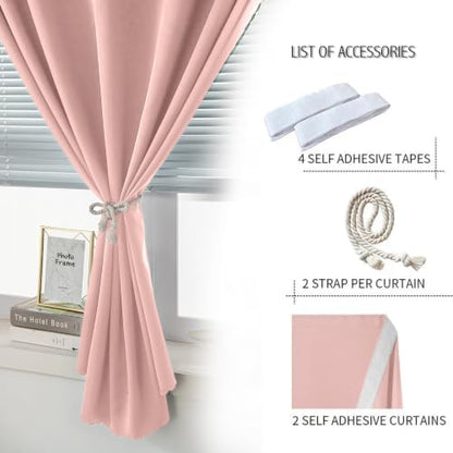 Self Adhesive Blackout Curtains- Stick on Curtains Shades Window Blinds - Image 2