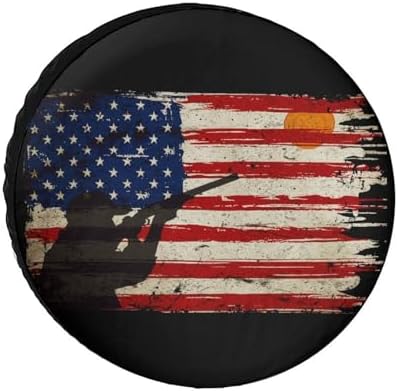 Skeet Shooting USA Flag Trap Shooting Clay Pigeon 1 Tire Covers, Dust-Proof by Unknown