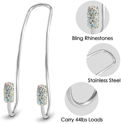 2026 Upgraded Bling Auto Hooks, Car Hangers Organizer Seat Headrest Hooks，Bag - Image 4