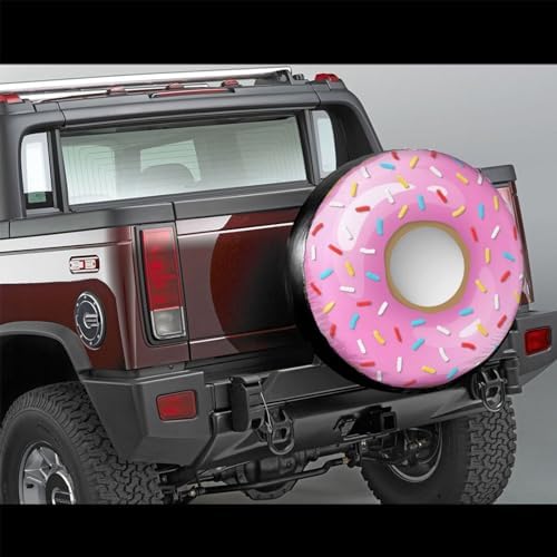 Funny Pink Donut Spare Tire Cover Doughnut Tire Wheel Covers Weatherproof - Image 2