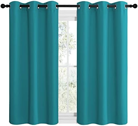 NICETOWN Room Darkening Curtains, 2 Panels, W42 x 48-inch, Peacock Teal - Image 2