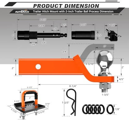 AUTMATCH Trailer Hitch Ball Mount - Image 3