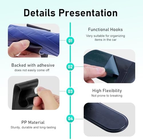 2 PCS Car Umbrella Holder Hooks, Self-Adhesive Trunk Organizer Clips - Image 5