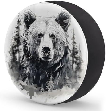 Rv Spare Tire Cover Wheel Mountain Bear Gray Tire Covers Wheel Protectors - Image 2
