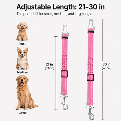 Dog Seat Belt 2Pcs, Retractable Pet Car Harness, Adjustable Dog Seat Belts - Image 4