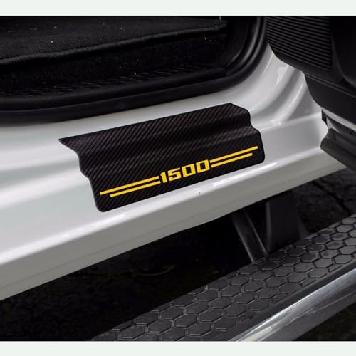 Car Accessories 4 Pcs Carbon Fiber Door Sill Scuff Protector Auto Door Entry - Image 3