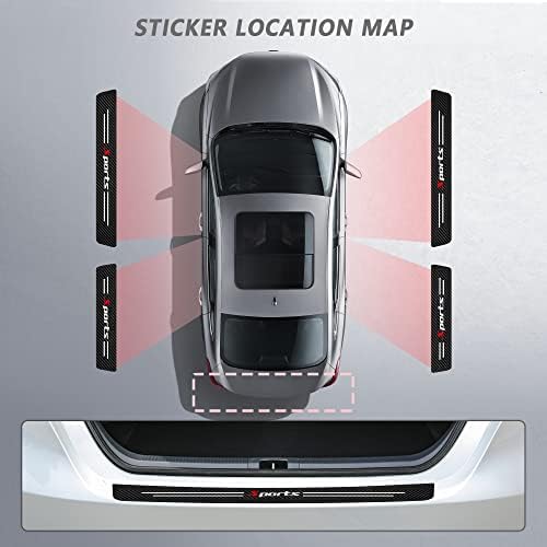 5PCS Car Door Sill Protector, Carbon Fiber Sport Threshold/Rear Bumper Guard - Image 6