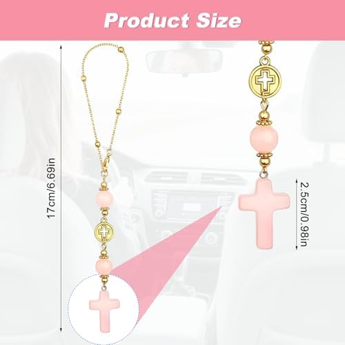 Car Rear View Mirror Accessories Car Hanging Ornament, Cross Unique Rearview - Image 2