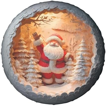 Christmas Santa Claus Spare Tire Cover Wheel Protectors Weatherproof Sun - Image 2