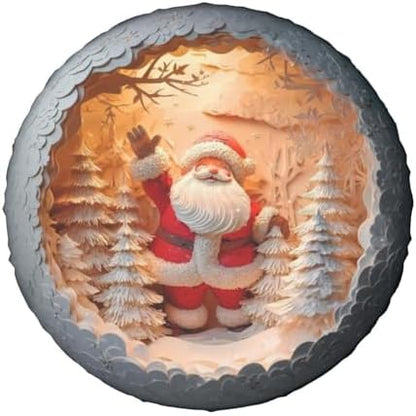 Christmas Santa Claus Spare Tire Cover Wheel Protectors Weatherproof Sun - Image 2