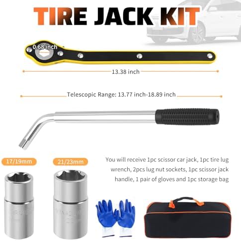 2 Ton Scissor Jack for Car Set Heavy Duty, Portable Car Jack Kit Includes - Image 3