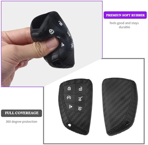 QBUC 2 Pcs for Chevy Key Fob Cover, 6 Buttons Silicone - Image 4