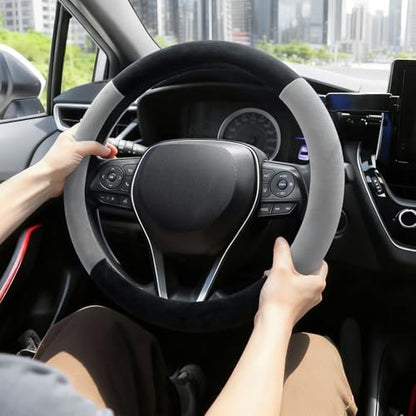 SEG Direct Plush Steering Wheel Cover 14.5"-15" Heavy-Duty, Summer Winter - Image 2