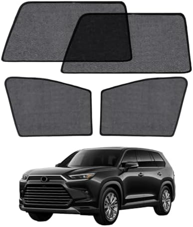 Car Window Shade for Toyota Highlander 2021-2025, 4 Pack Magnetic Mesh Sun by Unknown