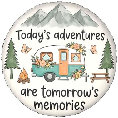 Retro Camper Spare Tire Cover SUV Trailer Truck RV 14 Inch - Image 2