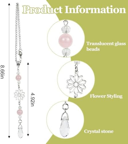 Hovom Flower Car Charm for Rear View Mirror, Cute Crystal Rearview Mirror - Image 2